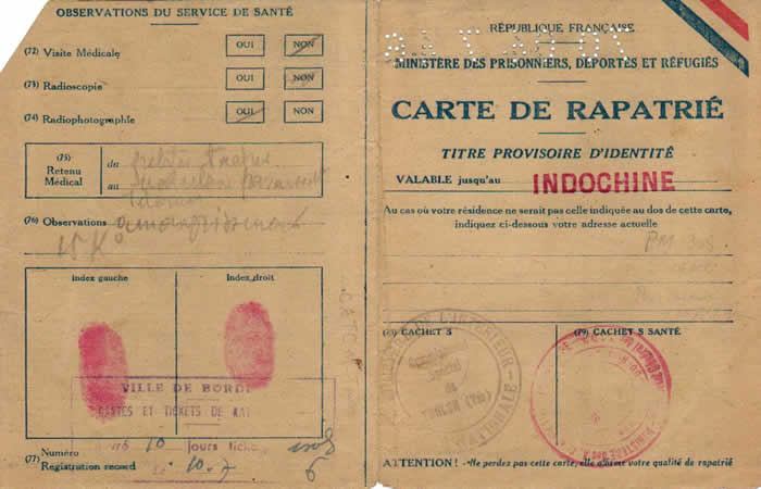 Carte de rapatrié